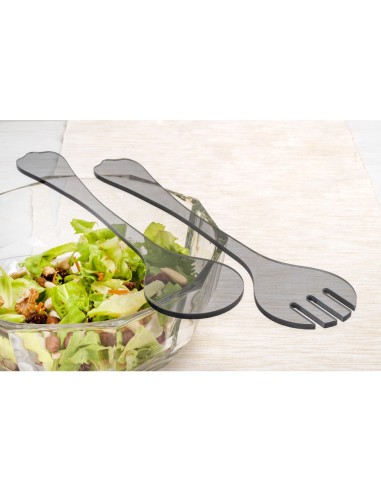 iPLEX Design - Bon Ton Salad Server Fume' in plexiglass - grigio fumè - 7x0,8x30 cm