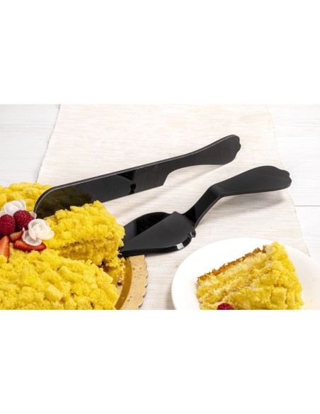 iPLEX Design - Bon Ton Set Torta Nero in plexiglass - 8x5x34 cm
