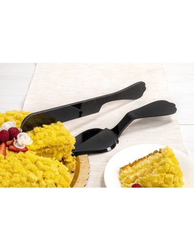 iPLEX Design - Bon Ton Set Torta Nero in plexiglass - 8x5x34 cm