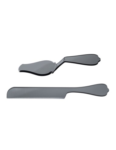 iPLEX Design - Bon Ton Set Torta Fume' in plexiglass - grigio fumè - 8x5x34 cm