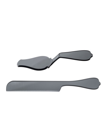 iPLEX Design - Bon Ton Set Torta Fume' in plexiglass - grigio fumè - 8x5x34 cm