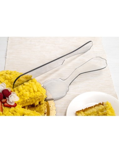 iPLEX Design - Bon Ton Set Torta Trasp in plexiglass - Trasparente - 8x5x34 cm
