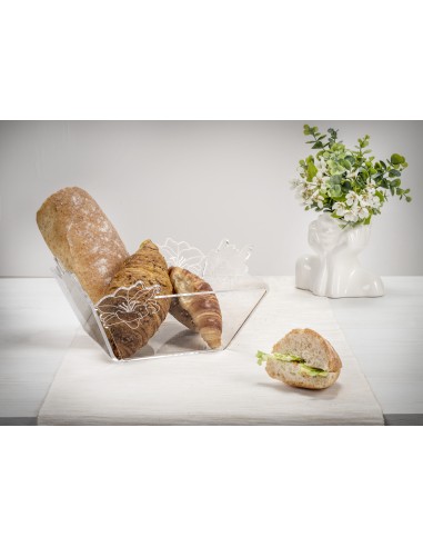 iPLEX Design - Rinascimento Cestino Pane Trasp in plexiglass - Trasparente - 25,5x11,5x25,5 cm