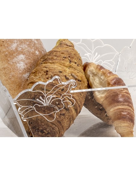 iPLEX Design - Rinascimento Cestino Pane Trasp in plexiglass - Trasparente - 25,5x11,5x25,5 cm