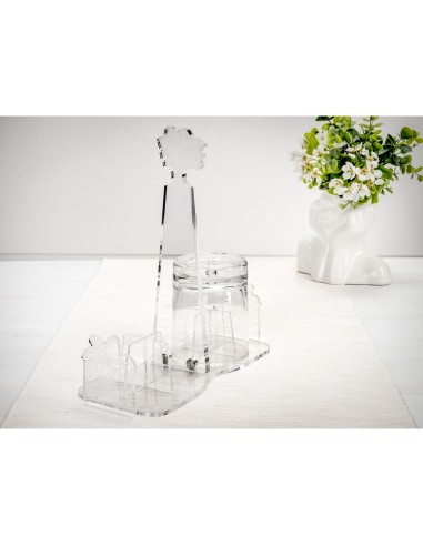 iPLEX Design - Rinascimento Portabicchieri Trasp in plexiglass - Trasparente - 22,5x24x10 cm