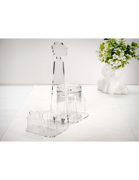 iPLEX Design - Rinascimento Portabicchieri Trasp in plexiglass - Trasparente - 22,5x24x10 cm