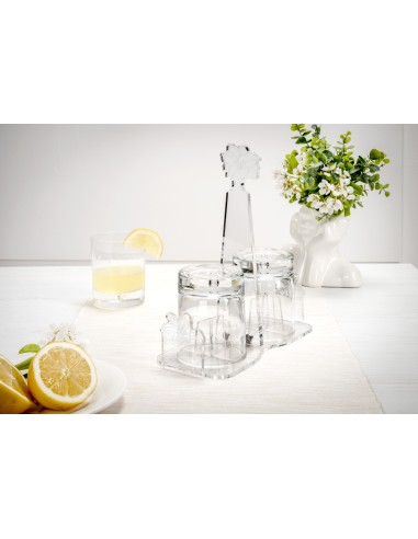 iPLEX Design - Rinascimento Portabicchieri Trasp in plexiglass - Trasparente - 22,5x24x10 cm