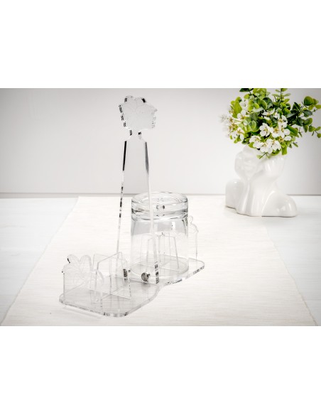 iPLEX Design - Rinascimento Portabicchieri Trasp in plexiglass - Trasparente - 22,5x24x10 cm