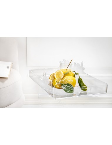 iPLEX Design - Rinascimento Vassoio Grande Trasp in plexiglass - Trasparente - 46x13x32 cm