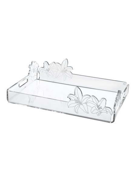 iPLEX Design - Rinascimento Vassoio Grande Trasp in plexiglass - Trasparente - 46x13x32 cm