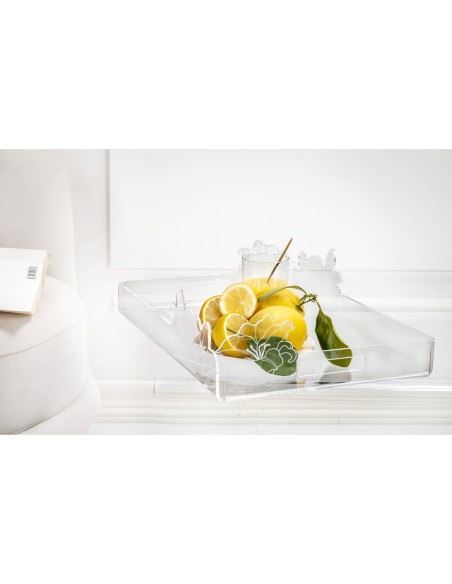 iPLEX Design - Rinascimento Vassoio Grande Trasp in plexiglass - Trasparente - 46x13x32 cm