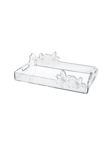 iPLEX Design - Rinascimento Vassoio Piccolo Trasp in plexiglass - Trasparente - 33x9x23 cm