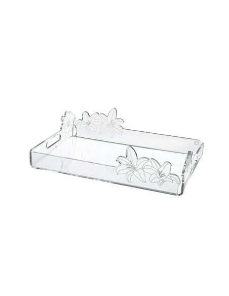 iPLEX Design - Rinascimento Vassoio Piccolo Trasp in plexiglass - Trasparente - 33x9x23 cm