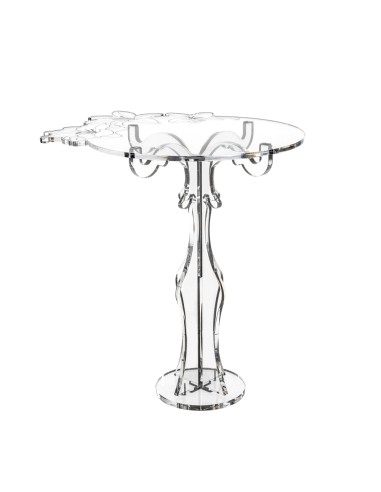 iPLEX Design - Rinascimento Alzata Alta in plexiglass - Trasparente - 33x35x33 cm