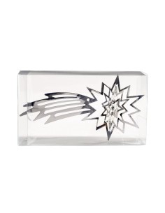 Inges - Stella cometa in metallo color argento da appendere 15 cm