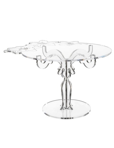 iPLEX Design - Rinascimento Alzata Media in plexiglass - Trasparente - 43x25x43 cm