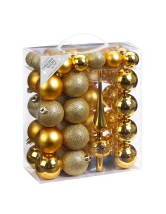 Inges - Palline di Natale ORO con Puntale  47pz 4 e 6 cm