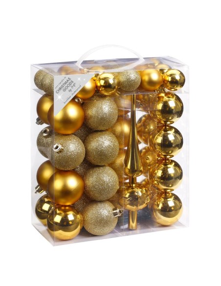 Inges - Palline di Natale ORO con Puntale  47pz 4 e 6 cm