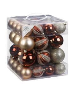 Inges - Palline di Natale RAME MIX 50pz, 6 e 8 cm