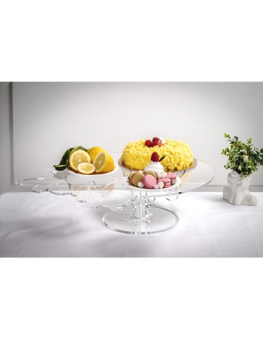 iPLEX Design - Rinascimento Alzata Bassa in plexiglass - Trasparente - 61x17,5x61 cm
