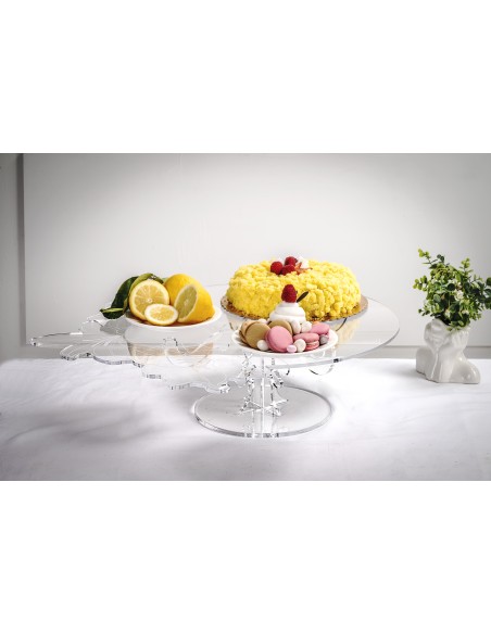 iPLEX Design - Rinascimento Alzata Bassa in plexiglass - Trasparente - 61x17,5x61 cm