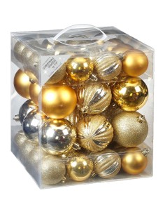 Inges - Palline di Natale ORO MIX 50pz, 6 e 8 cm