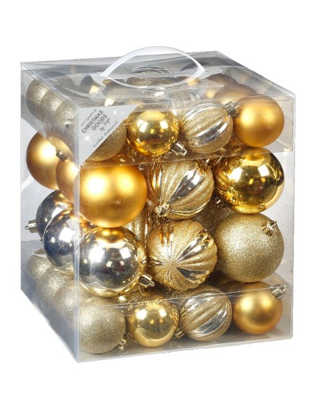 Inges - Palline di Natale ORO MIX 50pz, 6 e 8 cm