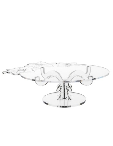 iPLEX Design - Rinascimento Alzata Bassa in plexiglass - Trasparente - 61x17,5x61 cm