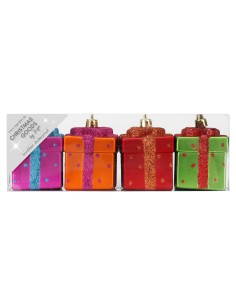 Inges - Pacchetti regalo da appendere Multicolore set da 4  6,5 cm