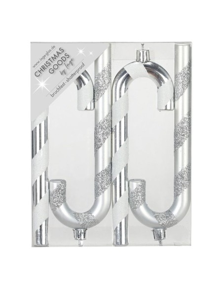 Inges - Bastoncini di Zucchero color Argento set da 4 14 cm