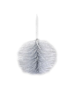 Inges - Palla di Natale effetto aghi di pino color argento 10 cm