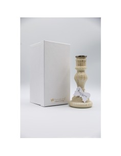 Fiori di Lena - Candeliere in vetro colore cream h 16 cm con scatola