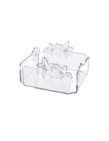 iPLEX Design - Rinascimento P/Tovaglioli Orizzontale Trasp in plexiglass - Trasparente - 22x12x22 cm