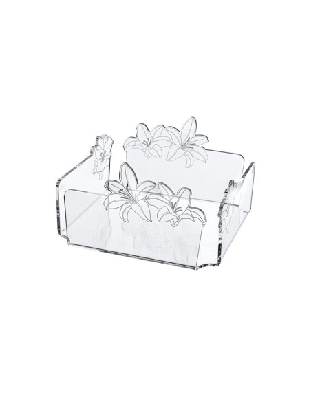 iPLEX Design - Rinascimento P/Tovaglioli Orizzontale Trasp in plexiglass - Trasparente - 22x12x22 cm
