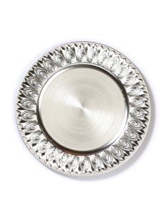 Inges - Sottopiatto decorato color argento 36 cm