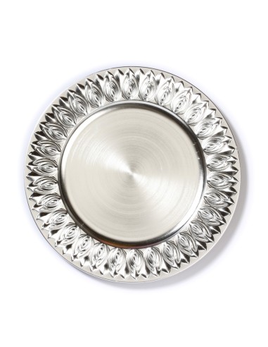 Inges - Sottopiatto decorato color argento 36 cm