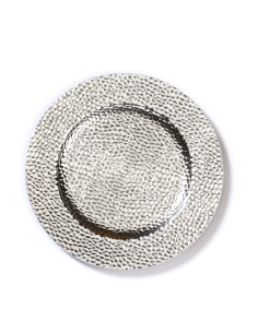 Inges - Sottopiatto decorato color argento 33 cm
