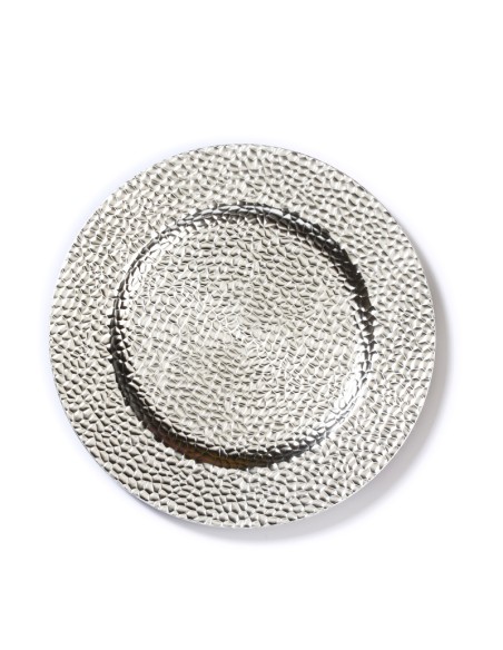 Inges - Sottopiatto decorato color argento 33 cm
