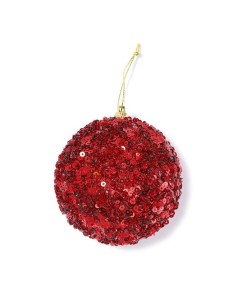 Inges - Palla di Natale in paillette color rosso 8 cm
