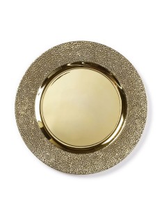 Inges - Sottopiatto decorato color oro 33 cm