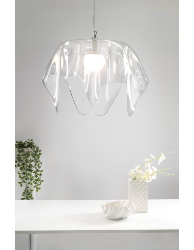 iPLEX Design - Drappeggi Lampadario Big Trasparente in plexiglass - 70x40x70 cm