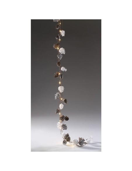 Inges - Catena Luminosa con pigne e LED 100  cm