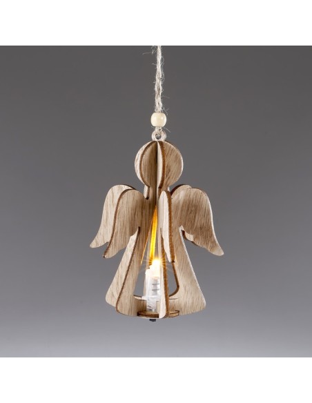 Inges - Angelo in legno con led 11  cm