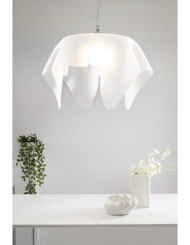 iPLEX Design - Drappeggi Lampadario Big Bianco Satinato in plexiglass - 70x40x70 cm