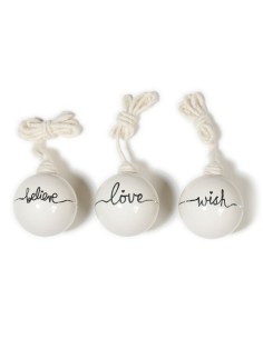 Inges - Palla Wish Love, Believe set da 3 in vetro 10  cm