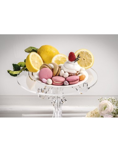 iPLEX Design - Bon Ton Alzata Alta Trasp in plexiglass - Trasparente - 27x35x27 cm