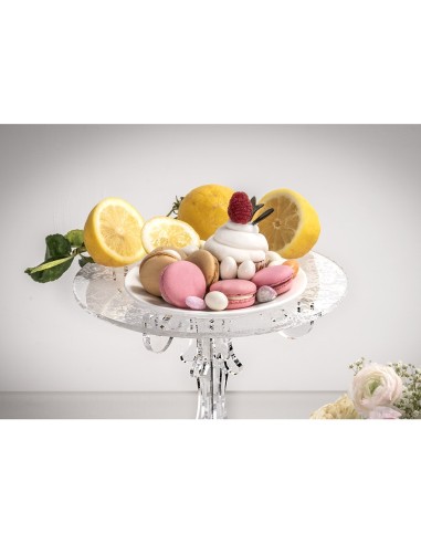 iPLEX Design - Bon Tona Alzata Alta Pizzo in plexiglass - Trasparente - 27x35x27 cm