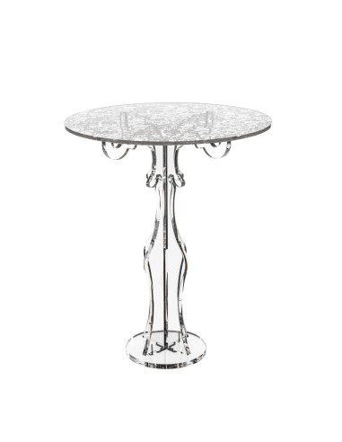 iPLEX Design - Bon Tona Alzata Alta Pizzo in plexiglass - Trasparente - 27x35x27 cm