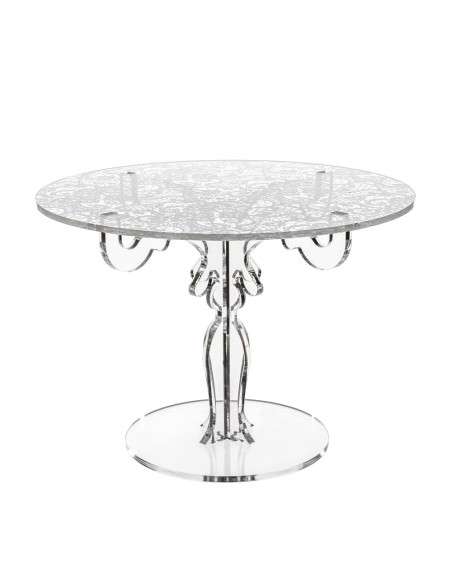 iPLEX Design - Bon Ton Alzata Media Pizzo in plexiglass - Trasparente - 35x25x35 cm