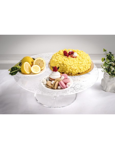 iPLEX Design - Bon Ton Alzata Bassa Pizzo in plexiglass - Trasparente - 50x17,5x50 cm